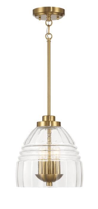 Ember Three Candle Lights Chain Pendant With Clear Glass - Satin Brass - West Lamp