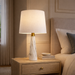 Enclave Hydro Black Table Lamp | Faux Marble Base & Fabric Shade