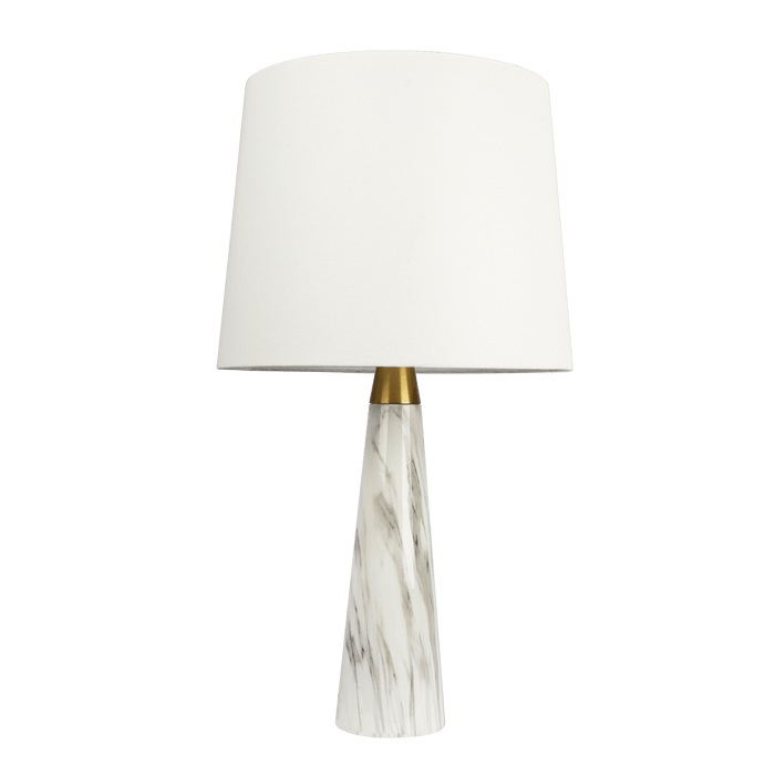 Enclave Hydro Black Table Lamp with On/Off Switch Faux Marble Base Fabric Shade - West Lamp