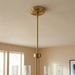 Enigma Four Lights Chandelier | Satin Brass & Clear Ribbed Glass