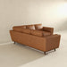 Erman Mid-Century Modern Genuine Tan Leather Corner Sectional Sofa | Ashcroft Imports Furniture