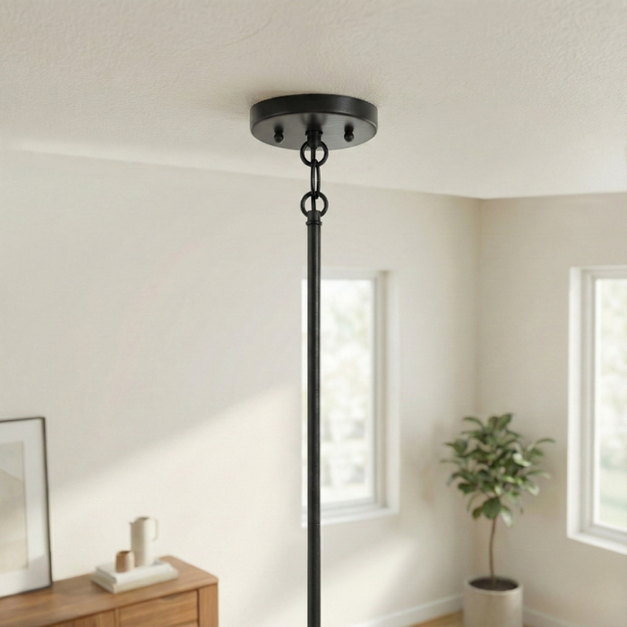 Essence Single Light Pendant | Rattan Shade & Black Metal