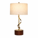 Foundry Table Lamp | Twisted Brass Stem & Wood Base