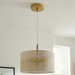 Glacier Pendant Lamp | Oak & Natural Woven Drum Design