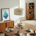 Glacier Pendant Lamp | Oak & Natural Woven Drum Design