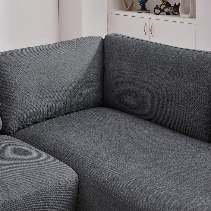 Glander Grey Fabric Right-Facing Sectional Sofa