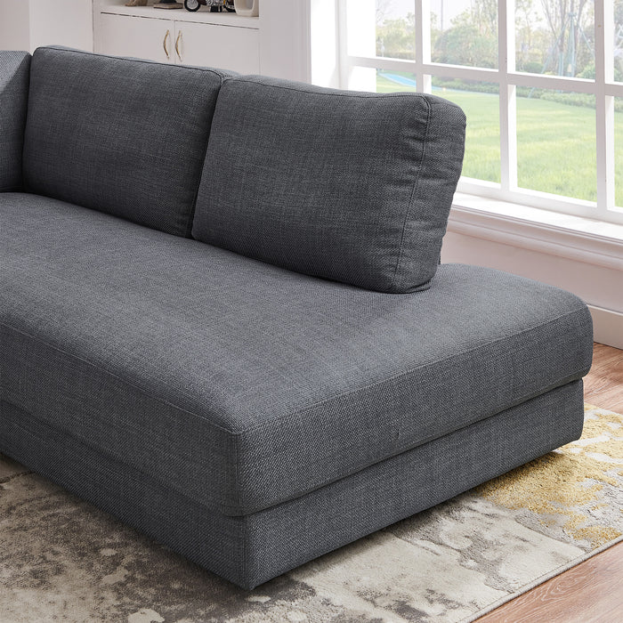 Glander Grey Fabric Right-Facing Sectional Sofa