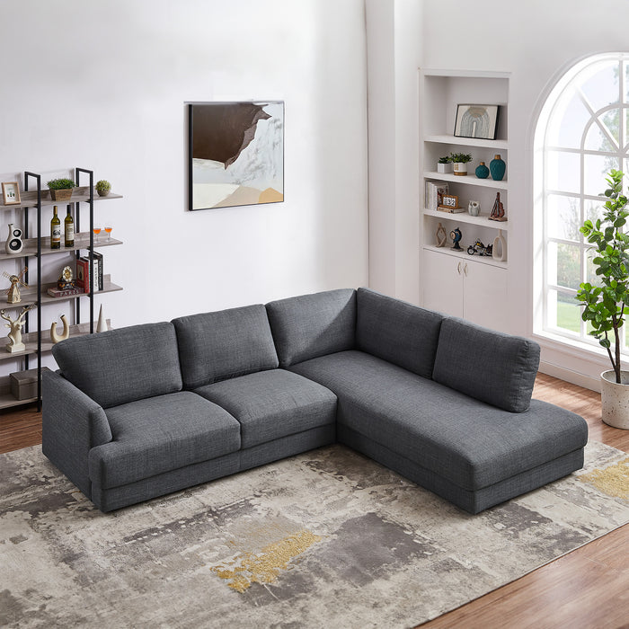 Glander Grey Fabric Right-Facing Sectional Sofa