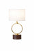 Grid Table Lamp | Circular Brass Ring & Wooden Base