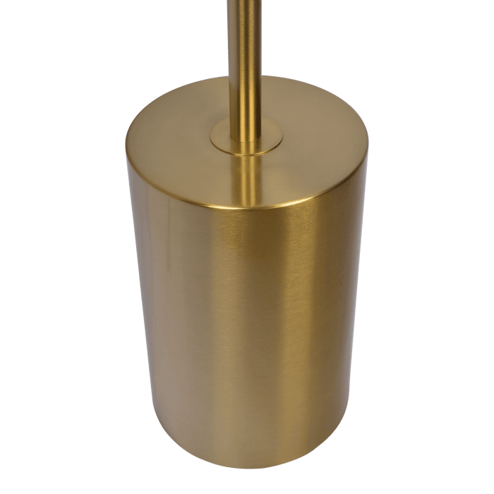 Harmony Brassed Gold Floor Lamp with Rotary Switch Triple Spots Metal Block Base - West Lamp
