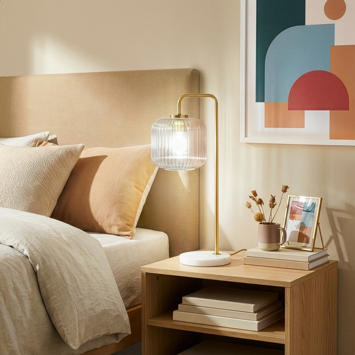 Haven Clear Glass Table Lamp - Ashcroft Furniture