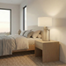 Horizon Table Lamp | Brushed Nickel & Curved Metal Base