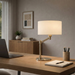 Horizon Table Lamp | Brushed Nickel & Curved Metal Base
