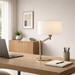Horizon Table Lamp | Brushed Nickel & Curved Metal Base