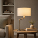 Horizon Table Lamp | Brushed Nickel & Curved Metal Base