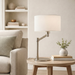Horizon Table Lamp | Brushed Nickel & Curved Metal Base
