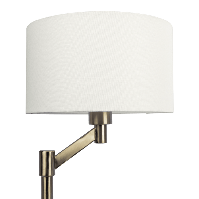 Horizon Brushed Nickel Table Lamp with On/Off Switch Curved Metal Base Linen Shade - West Lamp
