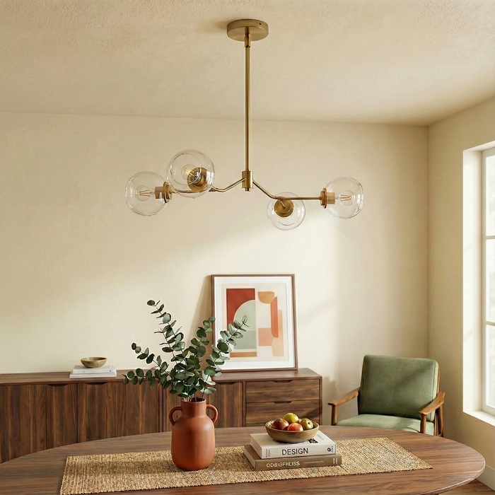 Jewel Chandelier | Linear Modern Farmhouse & Clear Glass