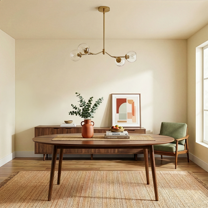 Jewel Chandelier | Linear Modern Farmhouse & Clear Glass