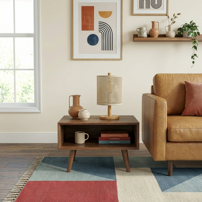 Levio Table Lamp | Natural Oak & Handwoven Linen Shade