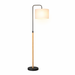 Lior Floor Lamp | Wooden Pole & White Drum Shade