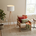 Lirios Floor Lamp | Natural Three-Legged Wood & Linen Shade