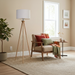 Lirios Floor Lamp | Natural Three-Legged Wood & Linen Shade