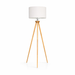 Lirios Floor Lamp | Natural Three-Legged Wood & Linen Shade