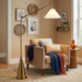 Lisbon Floor Lamp | Hanging White Shade & Coned Base