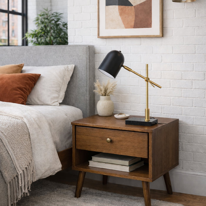 Lumora Table Lamp | Adjustable Black & Gold Desk Lighting