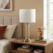 Luna Table Lamp | Brushed Nickel & Clear Glass Body
