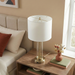 Luna Table Lamp | Brushed Nickel & Clear Glass Body