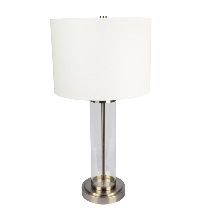 Luna Table Lamp | Brushed Nickel & Clear Glass Body