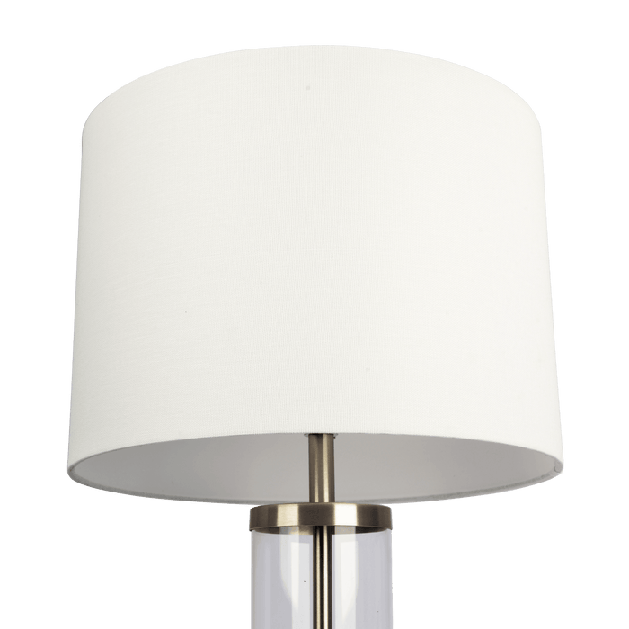 Luna Brushed Nickel Table Lamp with On/Off Switch Clear Glass Body Metal Base - West Lamp