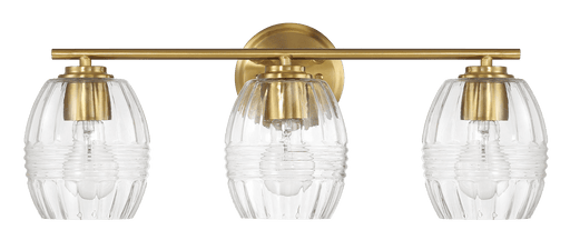 Luster Three Lights Vanity With Clear Glass for Bathrooms above Mirror Wall Lamp - Satin Brass - West Lamp