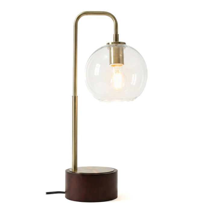 Luxeray Table Lamp | Brushed Gold Arch & Glass Globe