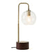 Luxeray Table Lamp | Brushed Gold Arch & Glass Globe