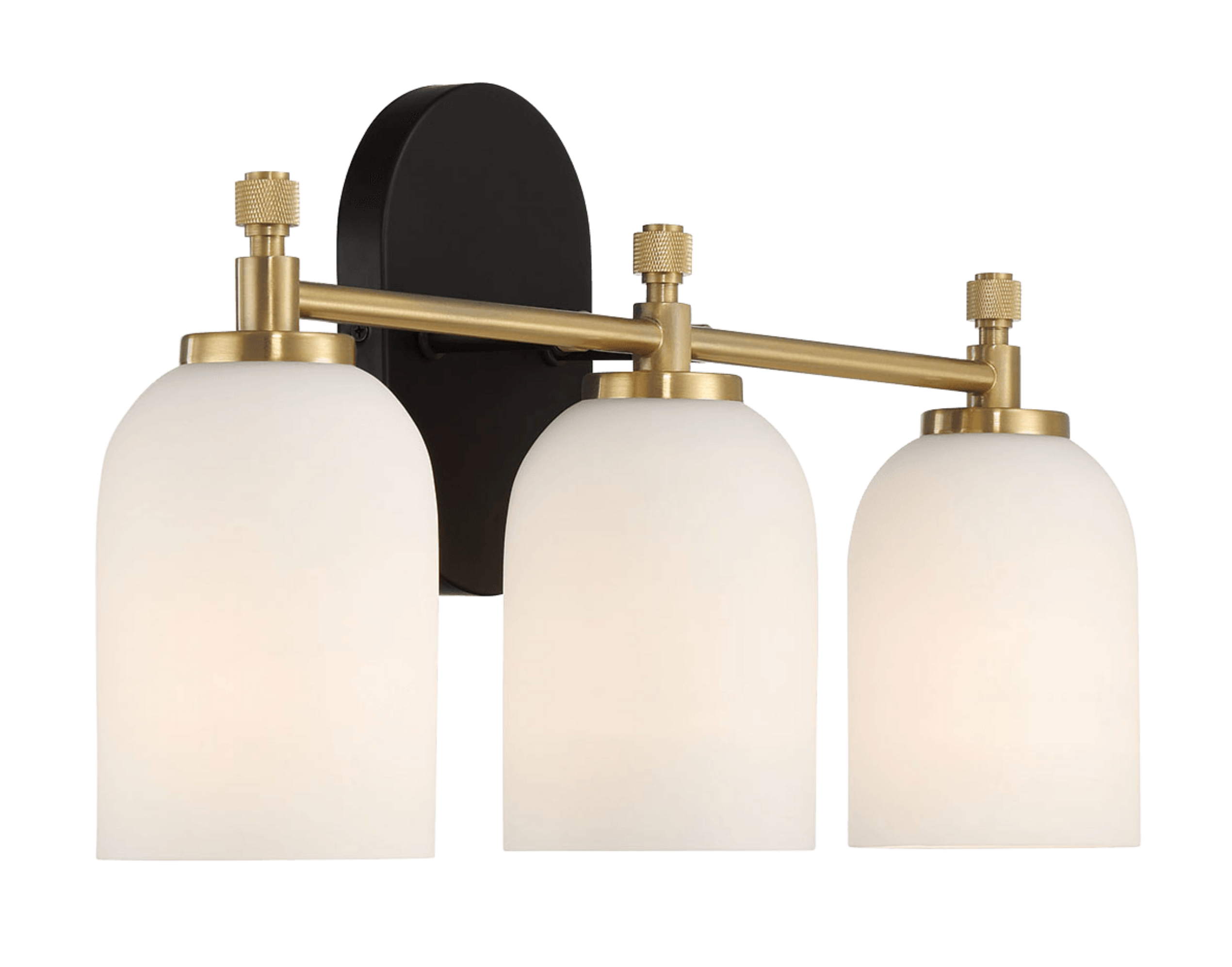 Meadows Three Lights Vanity Brushed Gold Bathroom Wall Light for Bathr ...