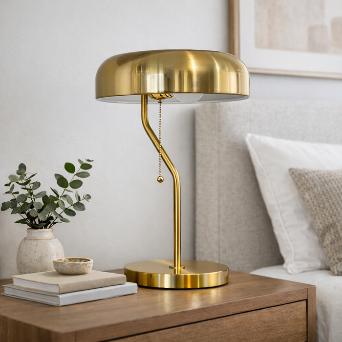 Metro Table Lamp | Luxurious Gold & Crisp White