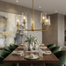 Dazzle Five Lights Chandelier | Satin Brass & Clear Seeded Glass