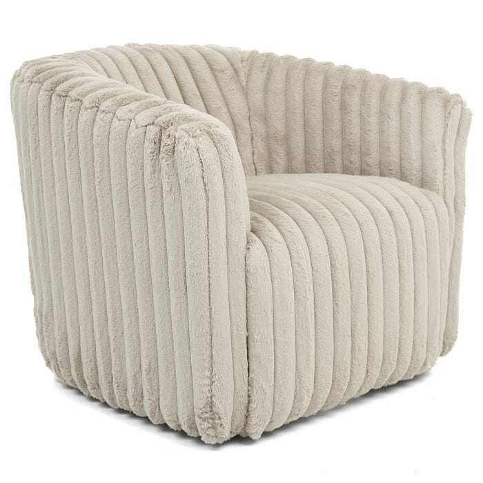Mira Light Grey Soft Plush Fabric Swivel Chair
