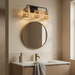 Moonlit Three Lights Wall Sconce With Rattan Shade, Bathroom Lighting Fixtures Over Mirror