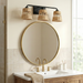 Moonlit Three Lights Wall Sconce With Rattan Shade, Bathroom Lighting Fixtures Over Mirror