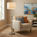 Nimbus Floor Lamp | Brushed Nickel & Clear Glass Body