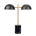 Nova Hydro Black Table Lamp | Double Lamp & Faux Marble Base