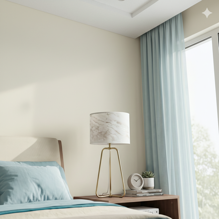 Optima Table Lamp | Antique Brass & Faux Marble Shade