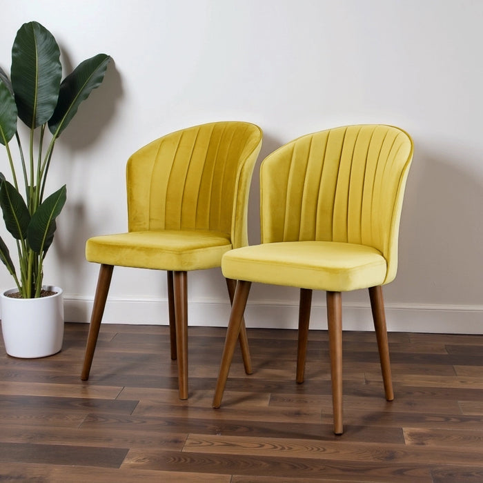 Parsons Gold Velvet Dining Chair - Set of 2