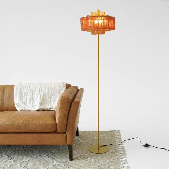 Phosma Floor Lamp Gold and Natural - Terracotta