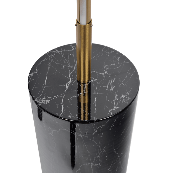 Prism Brassed Gold LED Floor Lamp with On/Off Switch Faux Marble Base - West Lamp