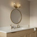 Regal Double Light Vanity | Satin Brass & Clear Ribbed Glass